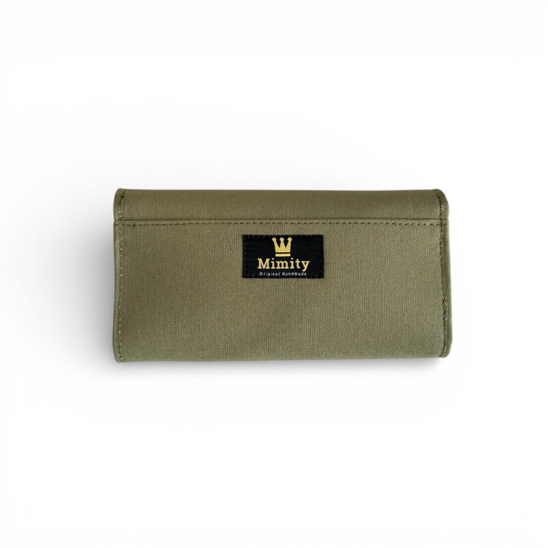 フラップ開閉型・カーキグリーン・3費目管理・背面