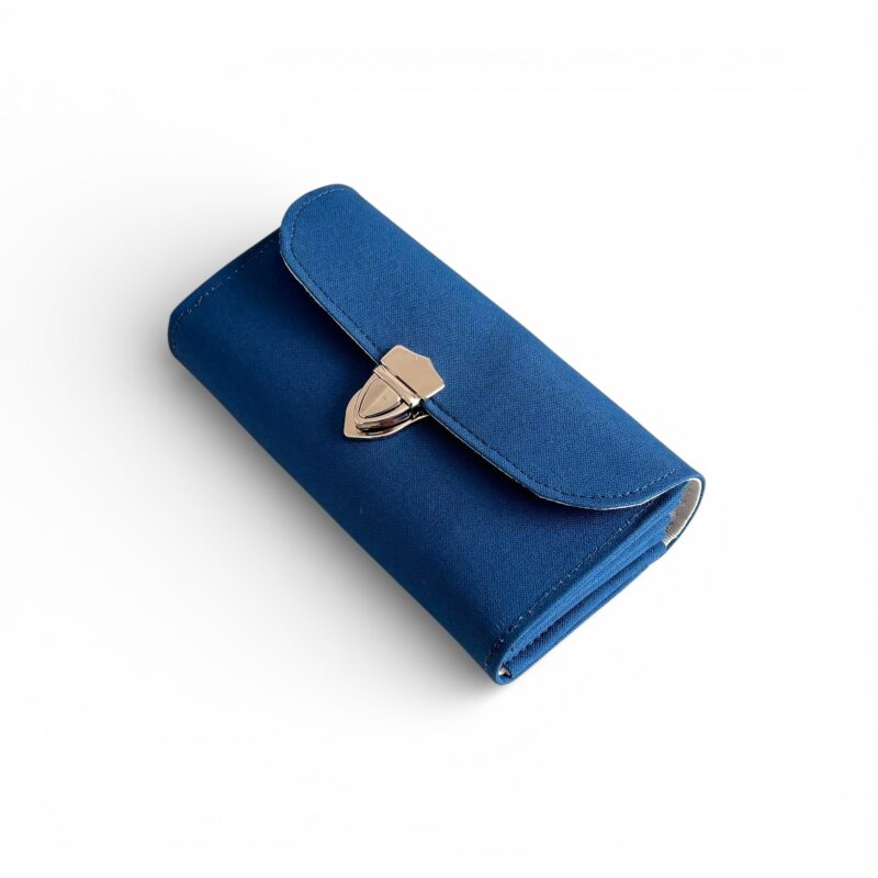 フラップ開閉型・3費目管理・コバルトブルー・斜め上から