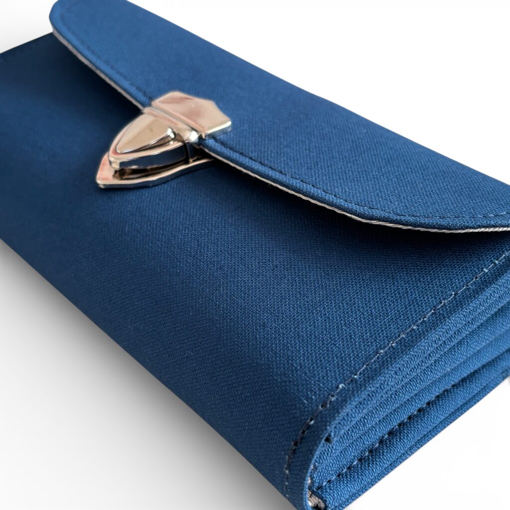 フラップ開閉型・3費目管理・コバルトブルー・生地