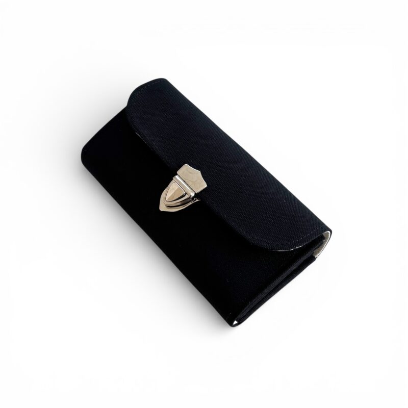 フラップ開閉型・3費目管理・ブラック・斜め上から