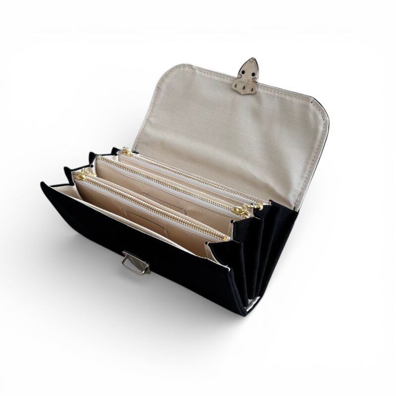 フラップ開閉型・3費目管理・ブラック・開いた状態