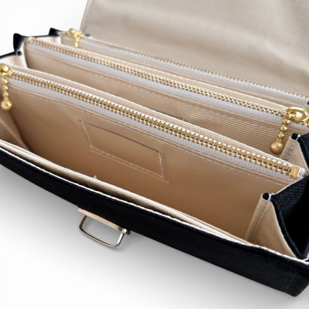 フラップ開閉型・3費目管理・ブラック・費目ポケット