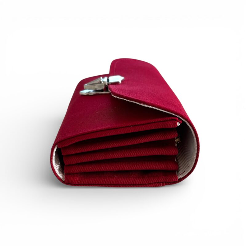 フラップ開閉型・3費目管理・ダークレッド・横