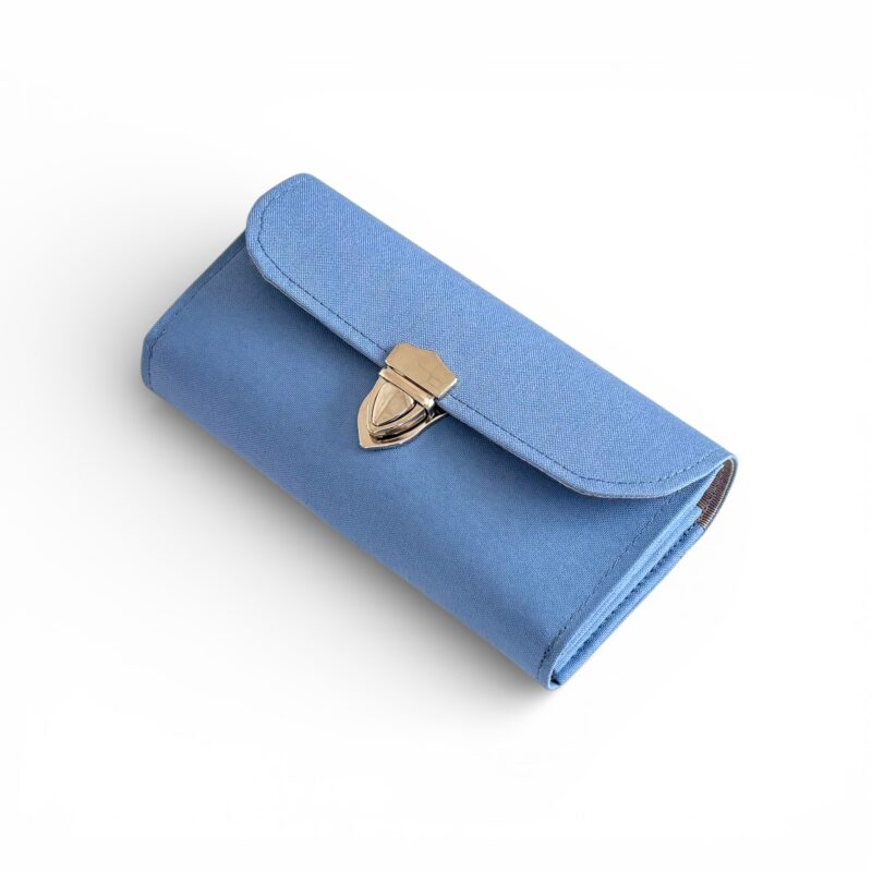 フラップ開閉型・3費目管理・スカイブルー・斜め上から