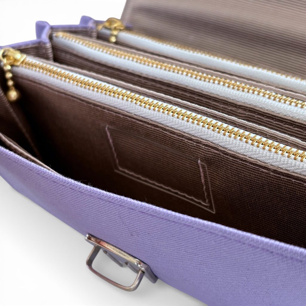 フラップ開閉型・3費目管理・ラベンダー・費目ポケット