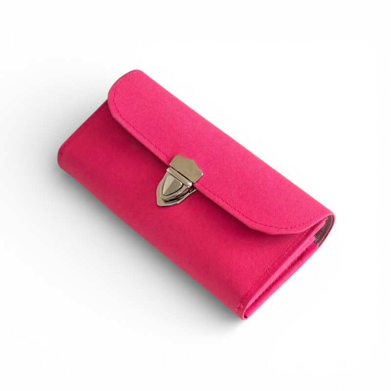 フラップ開閉型・3費目管理・チェリーピンク・斜め上から