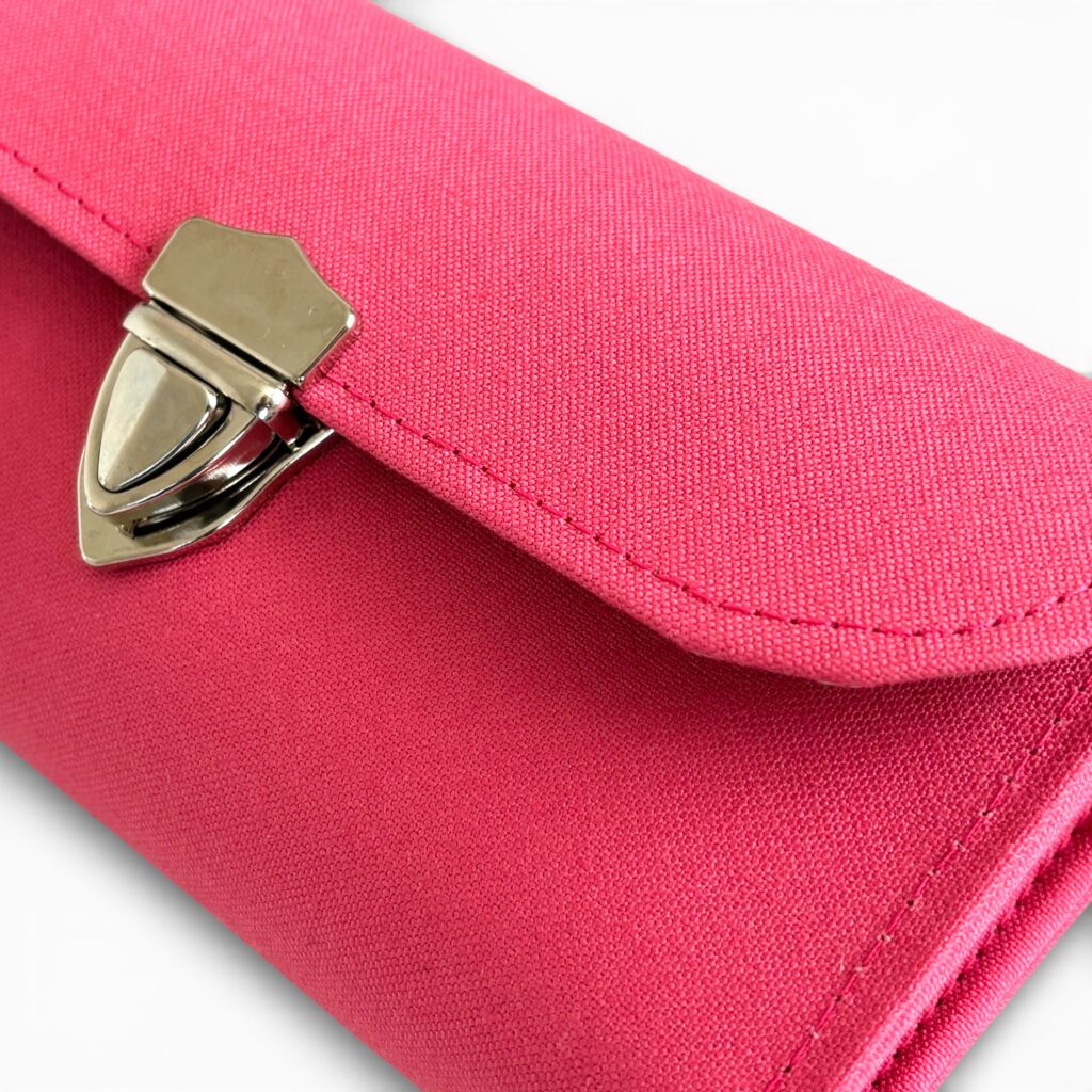 フラップ開閉型・3費目管理・チェリーピンク・生地