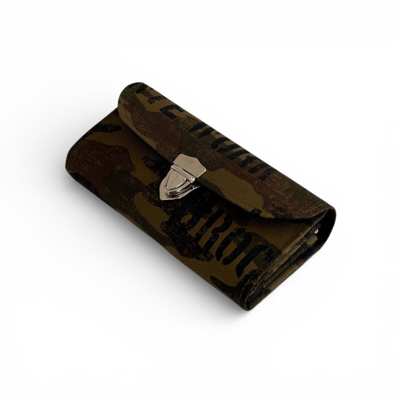 フラップ開閉型・3費目管理・掠れ迷彩柄・斜め上から