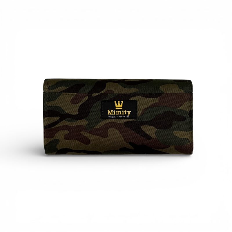 フラップ開閉型・3費目管理・迷彩柄・背面