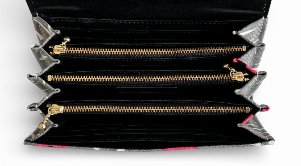 フラップ開閉型・3費目管理・アスター柄グレー・内部