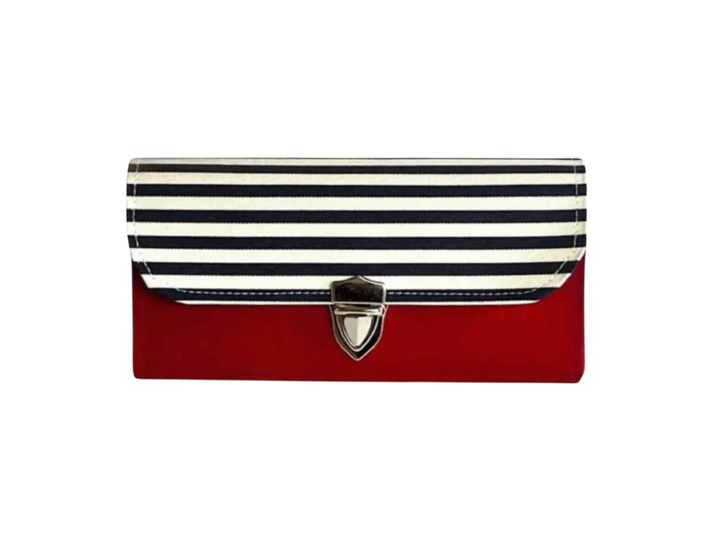 フラップ開閉型・3費目管理・ダークレッド×ボーダー