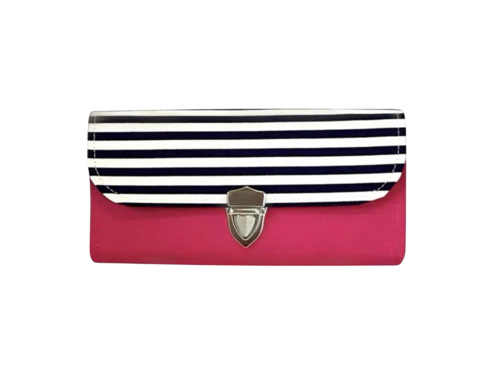 フラップ開閉型・3費目管理・チェリーピンク☓ボーダー