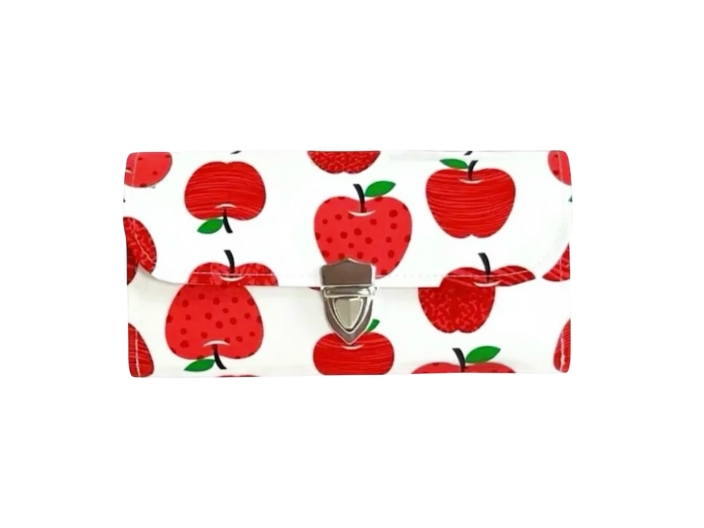 フラップ開閉型・3費目管理・アップル柄