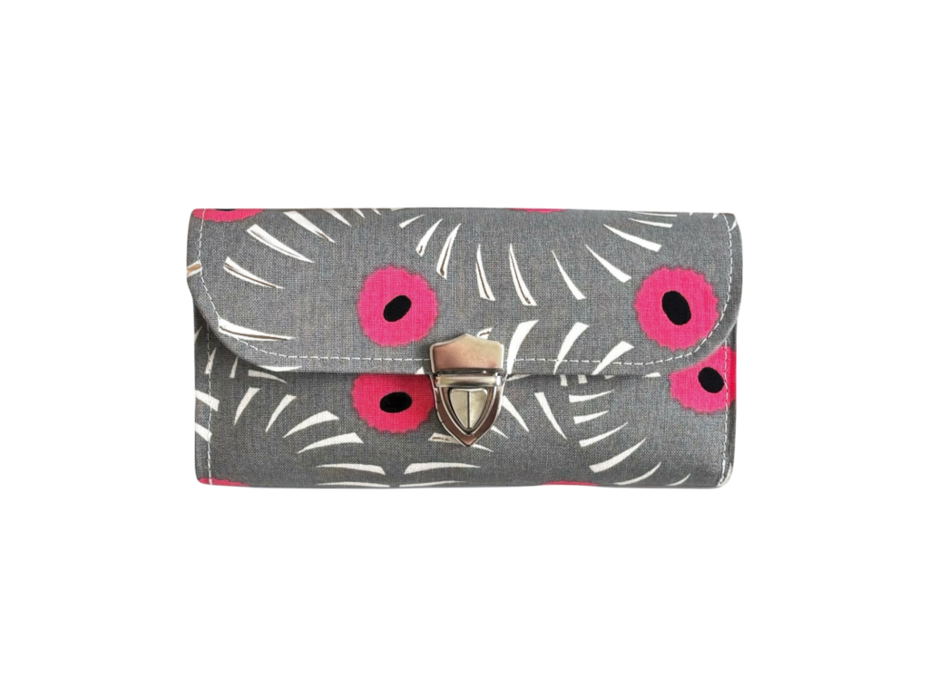 フラップ開閉型・3費目管理・アスター柄グレー